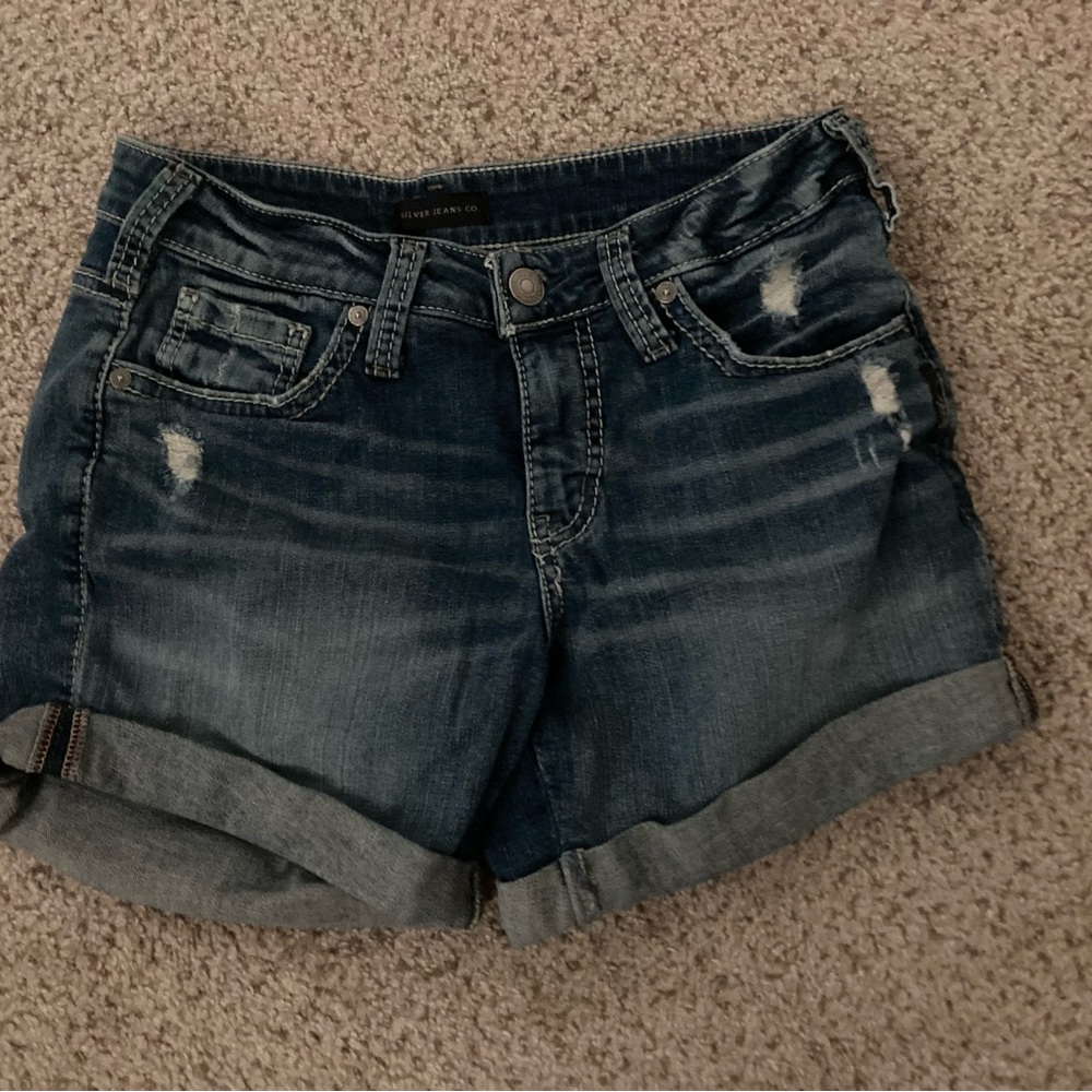 Silver jean shorts
